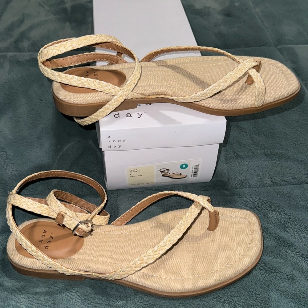 A new day tan memory foam sandals
